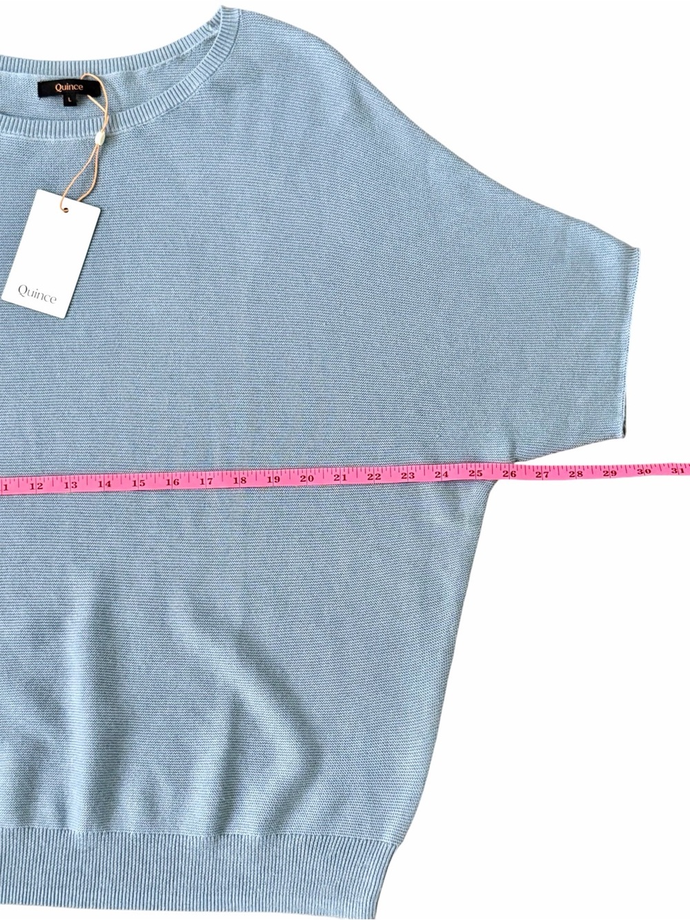 NWT Quince Cotton Cashmere Dolman Sweater Blue Relaxed Fit L Coastal Capsule - Picture 5 of 10